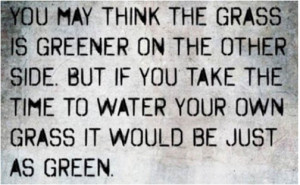 You may think the grass is greener on the other side…”