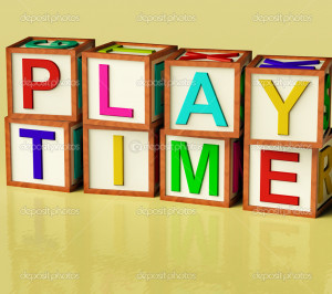 Kids Blocks Spelling Play Time As Symbol for Fun And School - Stock ...