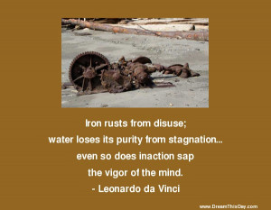 Iron rusts from disuse ;