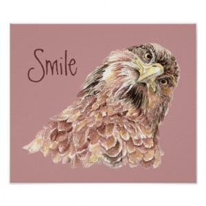 Cute Bird Saying Hi, Hello, Funny Animal Poster