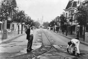 Walt on Main Street before the park opens.
