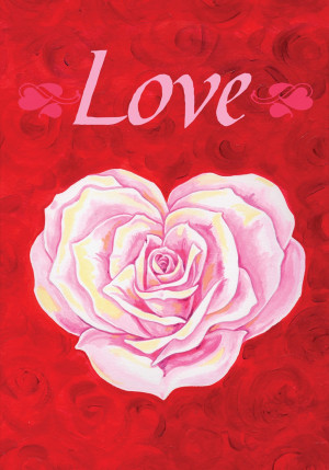 Heart Rose Art Flag