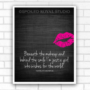 Marilyn Monroe Quote - Beneath the Makeup Art Poster - Black Textured ...