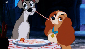 gif love adorable disney food dogs lady and the tramp