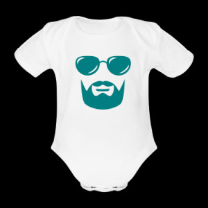 sunglasses mustache and beard Baby One Piece