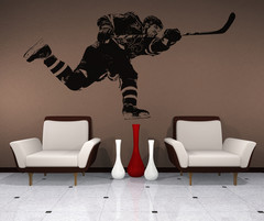 ... All Our Designs » Vinyl Wall Decal Sticker Hockey Slap Shot #5089