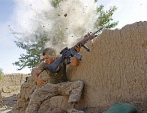 Marine Sergeant William Bee, from Wooster, Ohio, the moment a Taliban ...