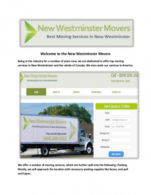 New Westminster Movers - Get A Moving Quote
