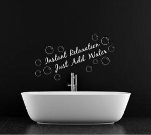 Details about JUST ADD WATER BATHROOM WALL STICKER QUOTE DECAL ART rc ...