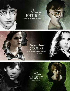 Harry, Hermione, and Ron.