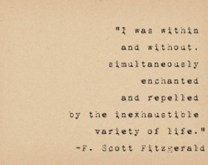 Fitzgerald Literary Quotes ~ Popular items for f scott fitzgerald ...