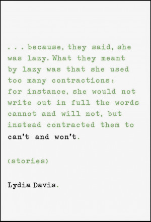 Can’t and Won’t by Lydia Davis