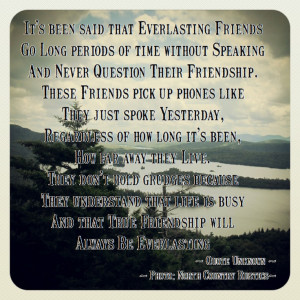 Everlasting Friendship Quote ~ Photo by North Country Rustics
