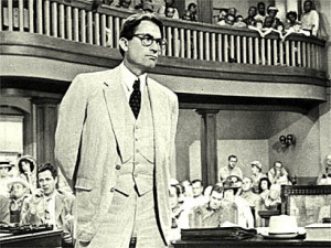 Atticus Finch during the trial