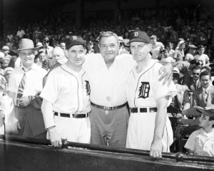... with Tiger greats Mickey Cochrane and Charlie Gehringer. Circa 1930s