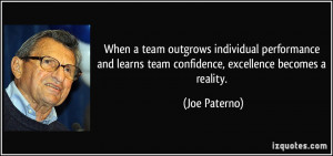 outgrows individual performance and learns team confidence, excellence ...