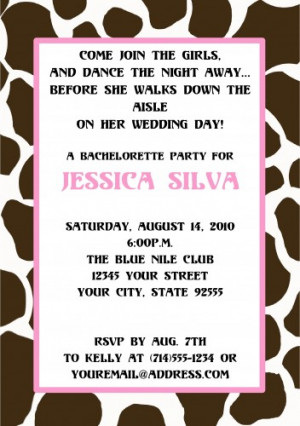 Animal Print Bachelorette Party Invitation-YOU PRINT-