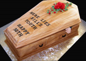 Coffin Cake for a 50th Birthday