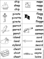 Circle the Correctly-Spelled Pirate Words