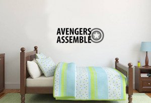 Captain America 'Avengers Assemble' Quote Design Wall Sticker Vinyl