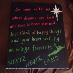 Peter Pan quote canvas that I made for my cousin :)