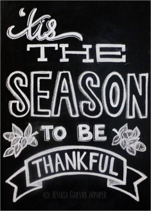Chalkboard Print - Digital File 5x7 - Tis The Season To Be Thankful…