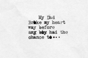 My dad broke my heart before any boy had a chance to...