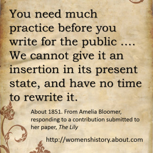 Amelia Bloomer rejection quote - Jone Johnson Lewis