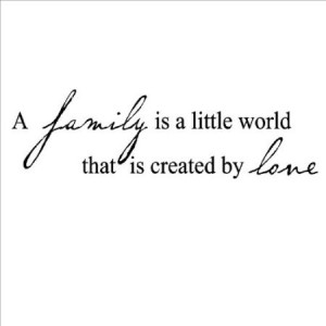 Family Is A Little World Created By Love Vinyl Lettering Wall Sayings ...