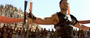 Photo of Russell Crowe, portraying Maximus from 