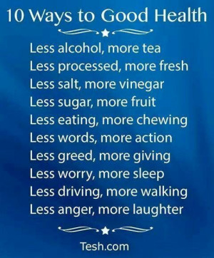 10 ways to good health