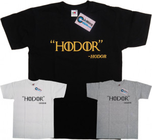 Game of Thrones Hodor Quote TV Show T Shirt Black Grey White Small to ...