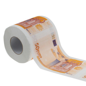 50 euro funny printed toilet tissue roll