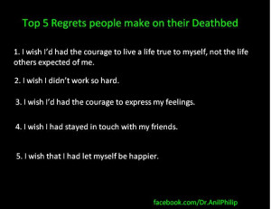 Top 5 Regrets people make on their Deathbed