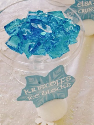 frozen themed birthday party | kristoff s ice blocks are jello ...