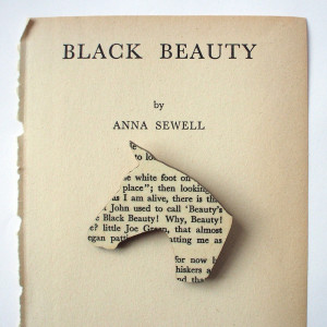 Image of Anna Sewell - 'Black Beauty' original book page brooch