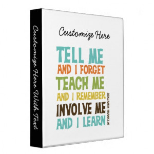Involve Me Inspirational Quote Vinyl Binder
