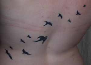 Black-birds flying up my back. Done by a friend called Shane Eller ...