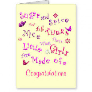 It's A Girl Cute New Baby Congratulations Card