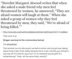 Getting killed? vs getting mocked? Not exactly the same situation. Men ...