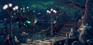 Master of the Dark Park Picture (3d, fantasy, forest, trees, bridge ...