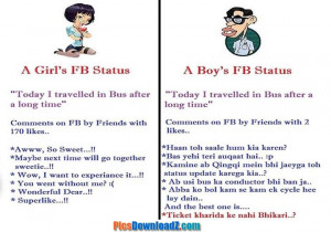Girls vs Boys facebook status – Funny