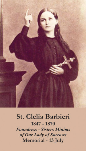 NEW*** St. Clelia Barbieri Prayer Card