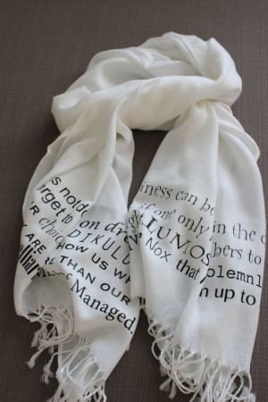 Harry Potter Script Scarf by TheColorlessCottage on Etsy, $25.00