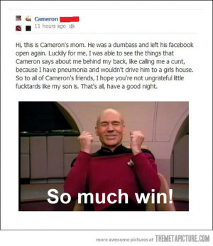 Funny photos funny Facebook mom son owned