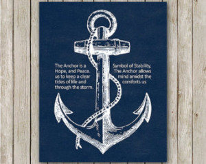Instant Downloa d, Nautical Anchor Print, Vintage Anchor Print, Quote ...