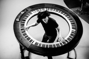 PianoArc1 Lady Gagas Lead Keyboard Player Creates A Circular Piano