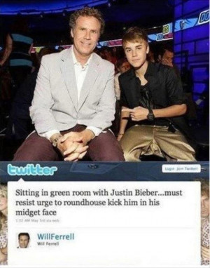will ferrel and justin bieber, funny twitter quotes