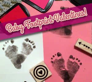 DIY Baby Footprint Valentine’s Day Cards!