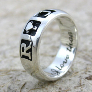 ROMEO AND JULIET RING STERLING SILVER PROMISE BAND